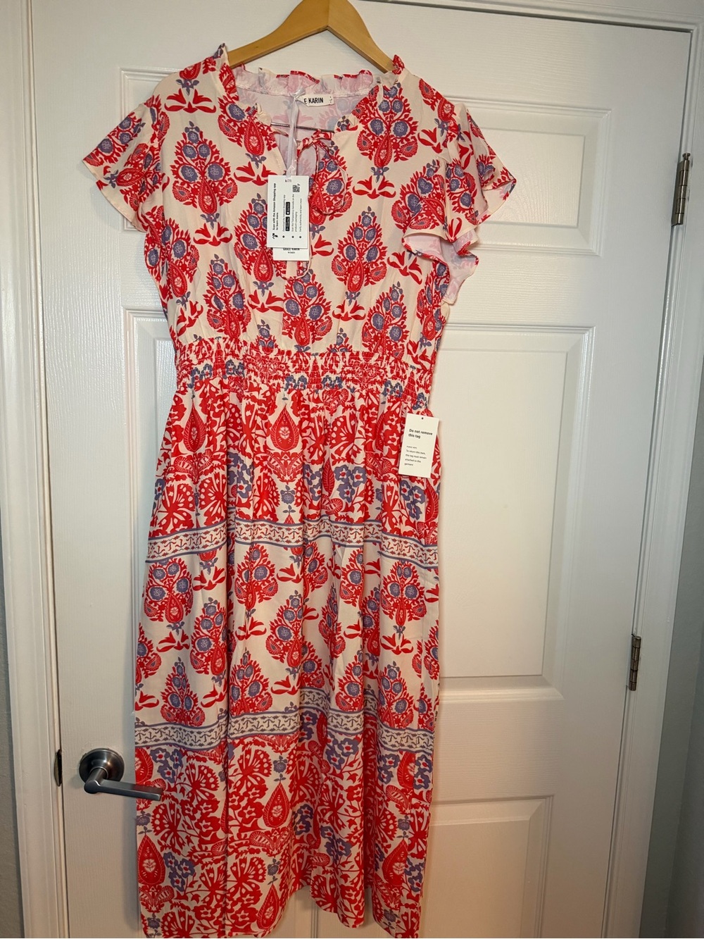 Grace Karin Purple Floral Ruffle Maxi Dress Wedding Guest Garden Party- Size L